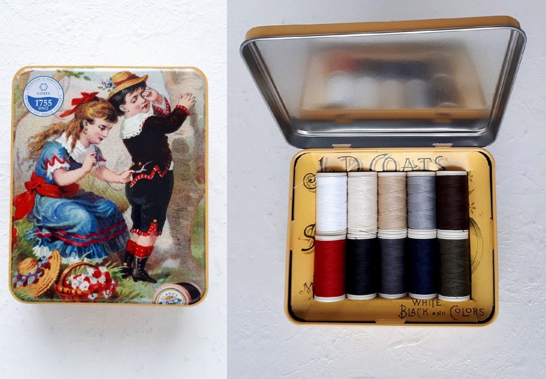 Vintage Style Metal Sewing Box Etsy
