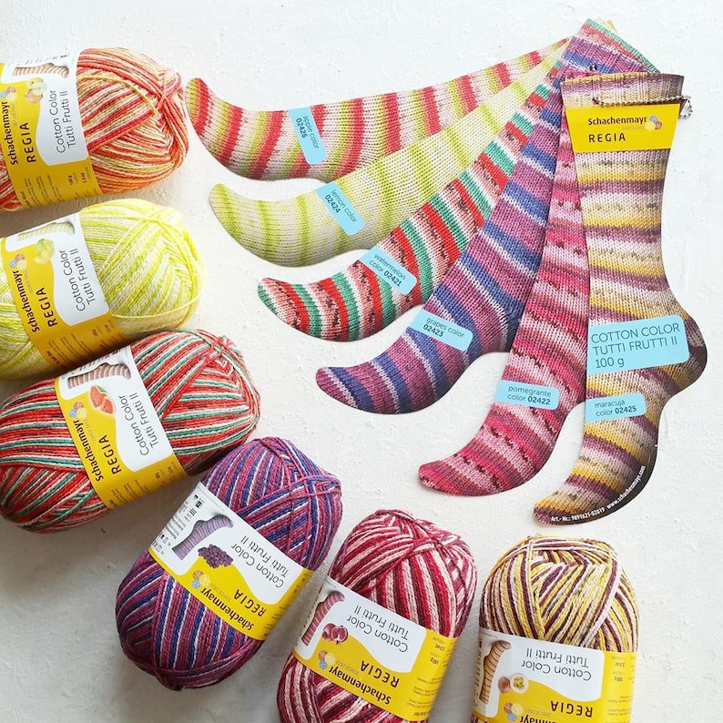 Regia Cotton Tutti Frutti collection 4 ply sock yarn Etsy