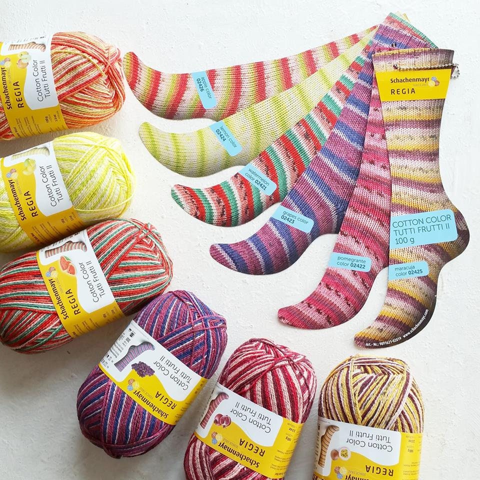 Regia Cotton Tutti Frutti Collection 4 Ply Sock Yarn - Etsy