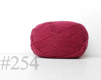 WOOL yarn 100% - Wool for knitting, crochet, - rose pink  #254