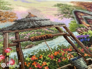 Kit De Broderie Point De Croix Merejka K-131 – Motif Multicolore Sur Toile Aida 16, 30x32 Cm
