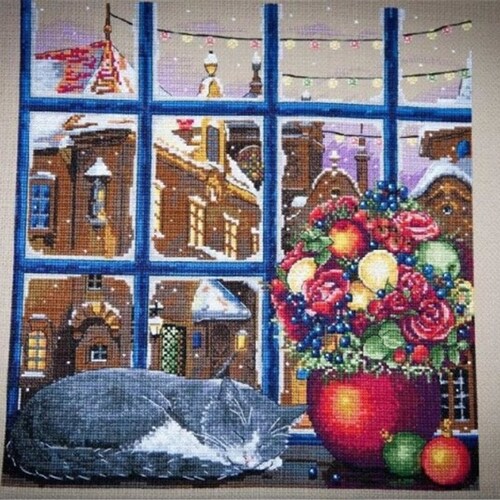 Merejka La Couronne De Winter Kreuzstich-Set – Komplettset Mit Stoff, Garn & Anleitung