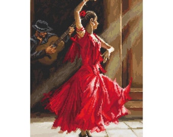 Flamenco cross stitch kit by Letistitch 8023