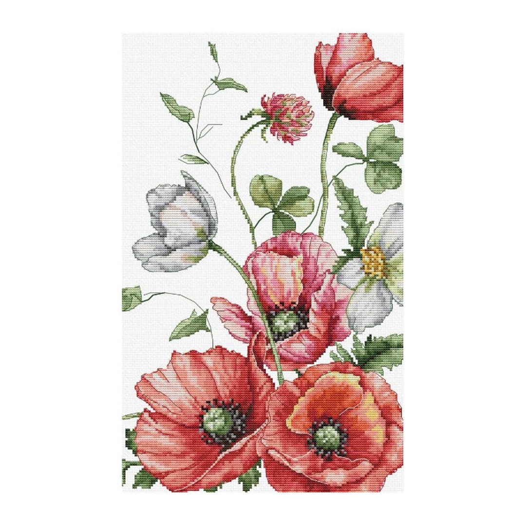 Craft Make Do - Dancing Poppies Counted Cross Stitch Kit