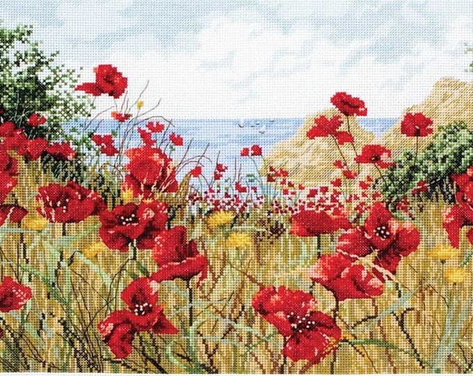 Anchor Maia Cross Stitch Kit Clifftop Poppies APC940 Etsy