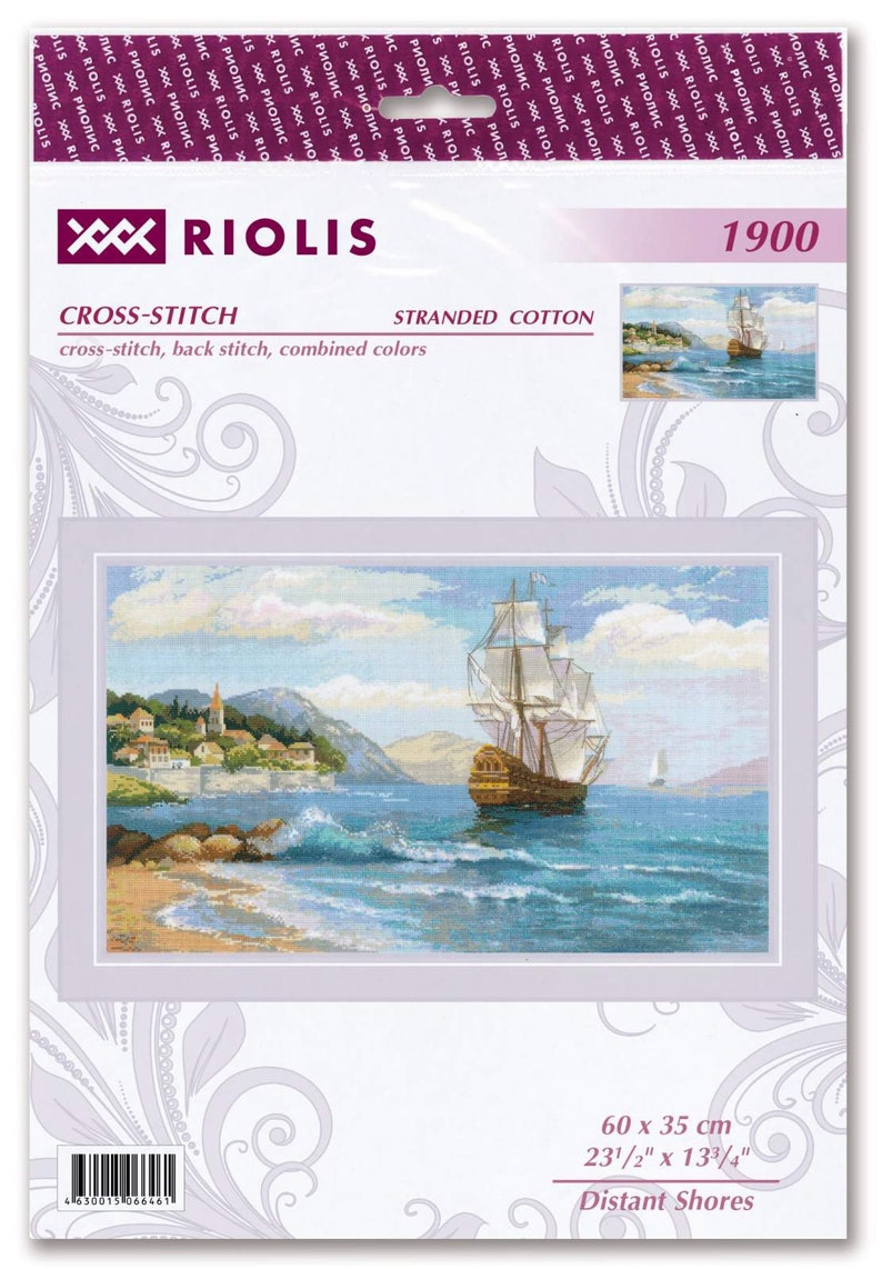 Cross Stitch Kit Distant Shores by Riolis 1900 With Cotton Etsy