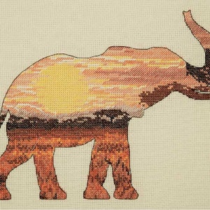 Anker Maia Kreuzstich Kit - Elefant Silhouette