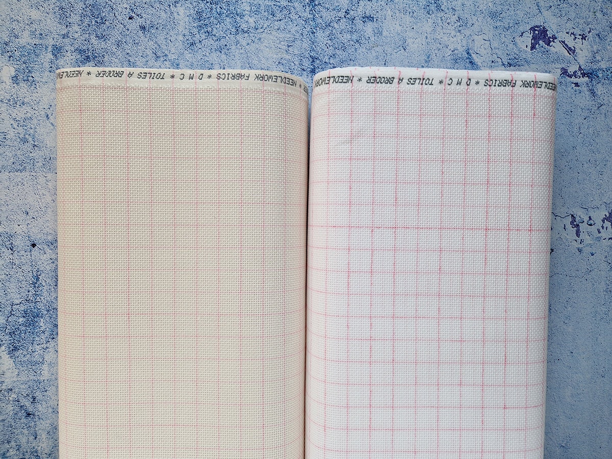 DMC 18 count Aida Magic guide - washable grid as counting help