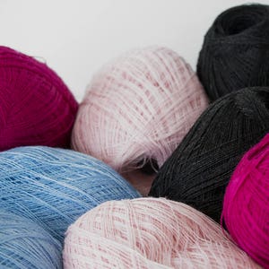 Haapsalu shawl yarn, Cobweb light blue color merino wool yarn lace knitting yarn image 4