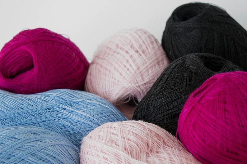 Haapsalu shawl yarn, Cobweb light blue color merino wool yarn lace knitting yarn image 4