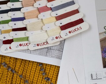 Luca-S Kreuzstich-Set Sweet Dreams BU5017 – Gezähltes Stick-Set Für Erwachsene Mit Stoff, Garn Und Nadeln