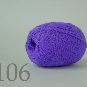 WOOL yarn 100%-Wool for knitting, crochet, - bright purple #106