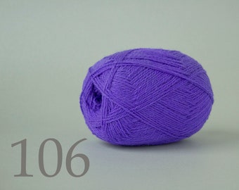 WOOL yarn 100%-Wool for knitting, crochet, - bright purple #106