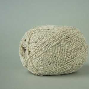 WOOL yarn 100%-knitting yarn - twisted natural white+grey #280