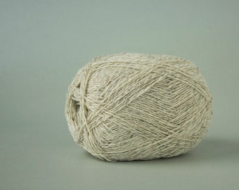 Fil de laine 100% tricot - blanc naturel torsadé + gris #280