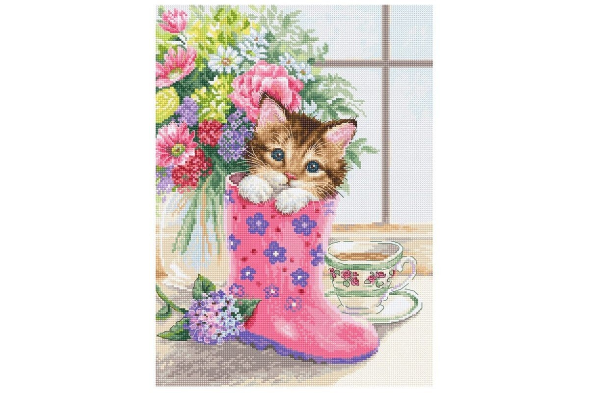 カウントクロスステッチキット - かわいい子猫（Luca-s B2390） - Etsy