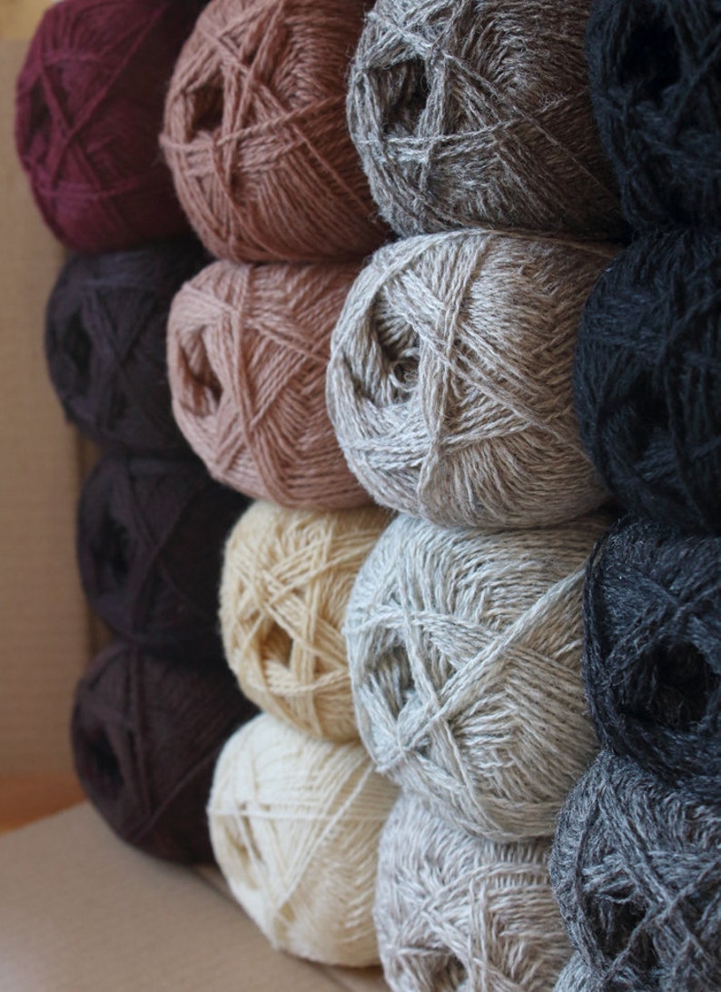 WOOL yarn 100%knitting yarn black 210 image 3