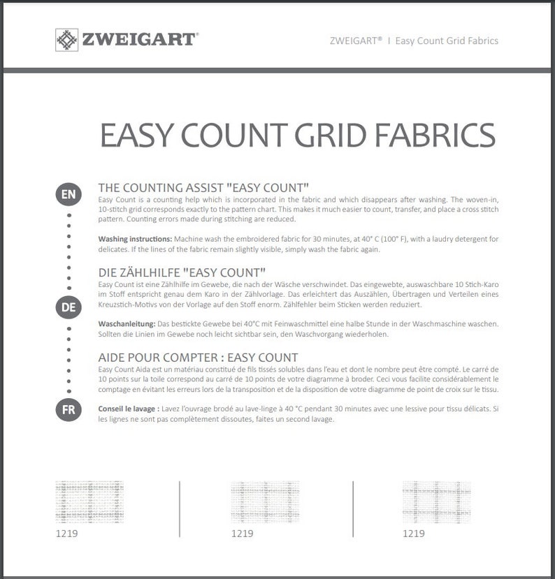 25 tellen Zweigart Easy Count Grid Lugana wasbaar rooster als telhulp afbeelding 5