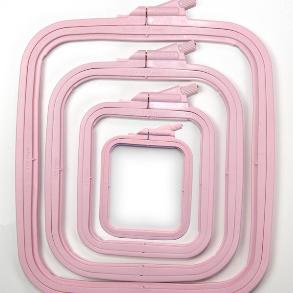 Pink Nurge  plastic rectangular embroidery hoops