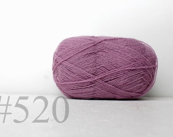 WOOL yarn 100%-Wool for knitting, crochet, - pink-purple  #520