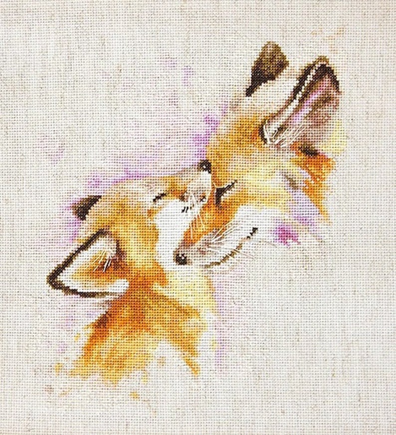 Cross Stitch Kit Foxes B2312 by Lucas Cross Stitch Pattern Etsy
