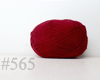 WOOL yarn 100%-Wool yarn for knitting, crochet - burgundy red #565