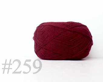 WOOL yarn 100%-knitting yarn -  dark marsala #259