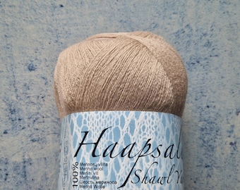 Hilo de lana merino beige claro telaraña - hilo de chal haapsalu