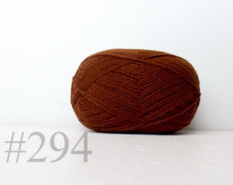 WOOL yarn 100%-knitting yarn -  brown with honey #294