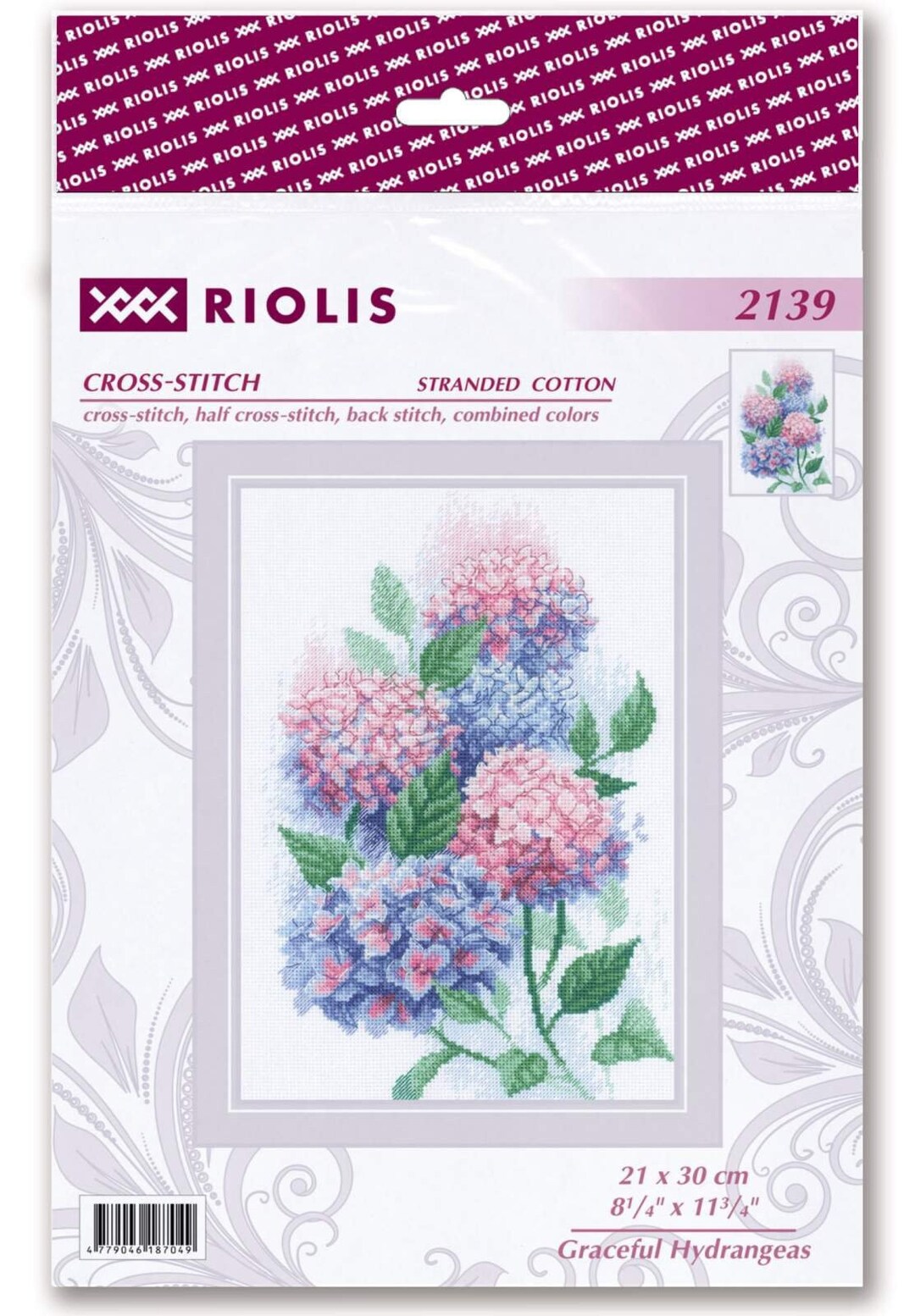 Graceful Hydrangeas - Cross Stitch KIT Riolis 2139 With