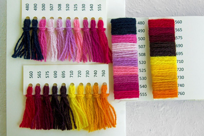 Wool Sample card 80 colors 100% wool Wool yarn image 1