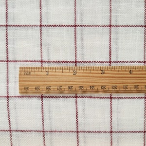 Zweigart Baltic Carre Leinen * 32cträtsel * rote Linien auf weiß