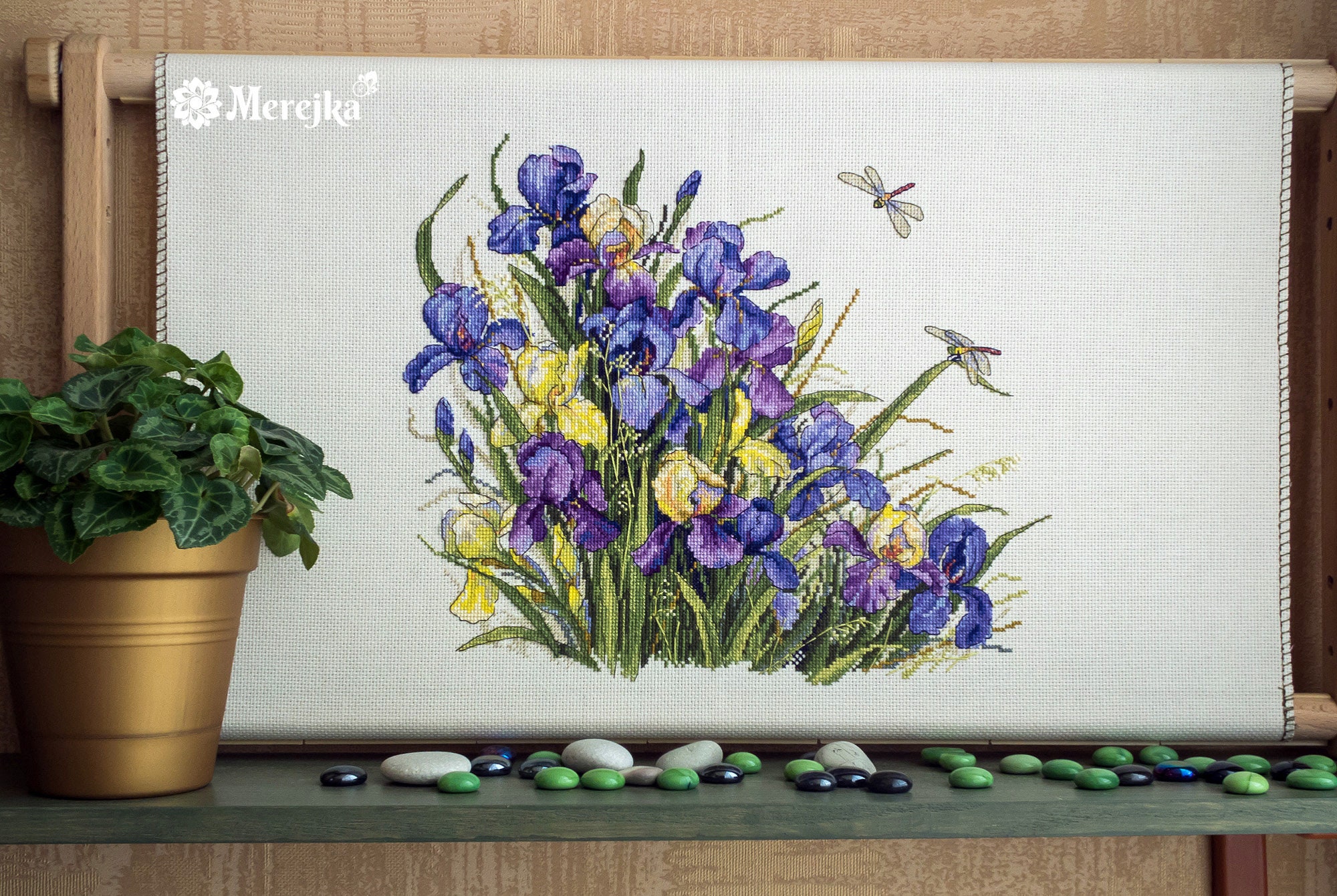 Irises Cross Stitch Kit by Merejka K122 // Choose Aida or Etsy