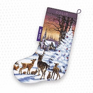 Christmas Wood Stocking - Letistitch 948 counted cross stitch kit