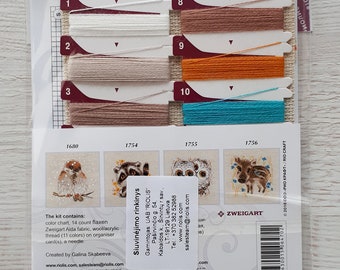 Kit De Broderie Riolis 'Petit Hérisson' - Point De Croix - Toile Aida 14ct, Fils, Aiguille, Diagramme - Neuf
