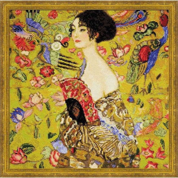 Kit de punto de cruz 1226 Dama con abanico según el cuadro de G. Klimt
