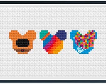 Mouse Ears Up Cross Stitch Pattern .PDF - Instant Download
