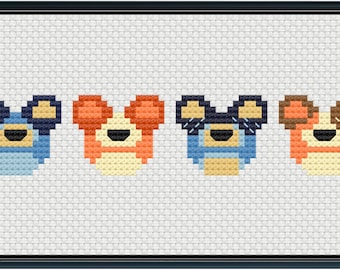 Mouse Ears Heelers Cross Stitch Pattern .PDF - Instant Download