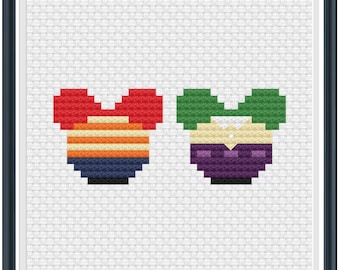 Mouse Ears Phineas and Ferb Cross Stitch Pattern .PDF - Instant Download