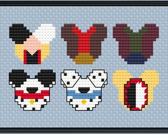 Mouse Ears Spotted Puppies Cross Stitch Pattern .PDF - Instant Download