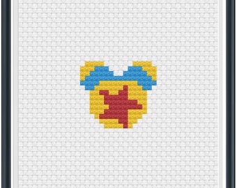 Mouse Ears Star Ball Cross Stitch Pattern .PDF - Instant Download