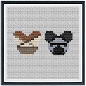 Mouse Ears Galaxy Rey + Kylo Ren Cross Stitch Pattern .PDF - Instant Download