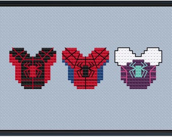 Mouse Ears Webs Cross Stitch Pattern .PDF - Instant Download