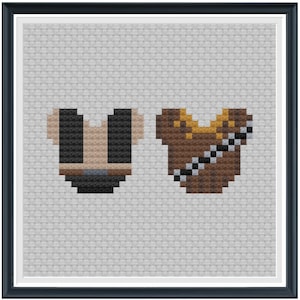 Mouse Ears Galaxy Han Solo + Chewbacca-kruissteekpatroon. PDF - direct downloaden
