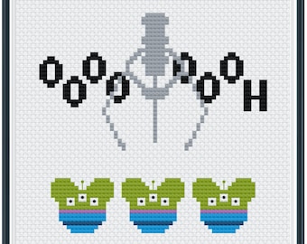 Toy Alien with Claw Oooh Cross Stitch Pattern .PDF - Instant Download