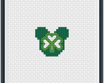 Mouse Ears Clover Cross Stitch Pattern .PDF - Instant Download