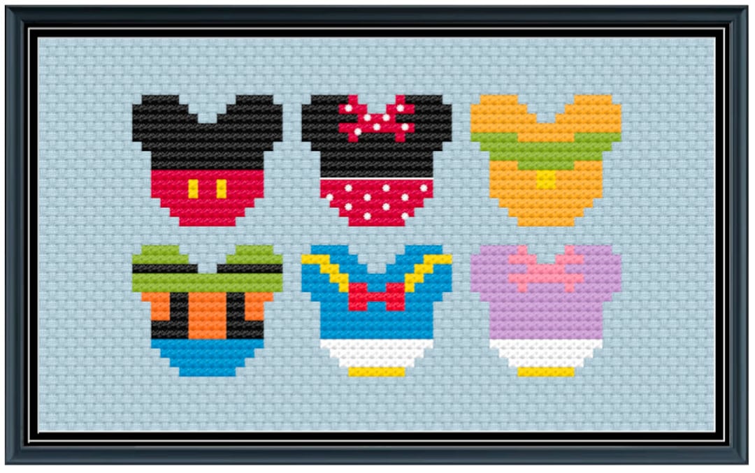 Mouse Ears Sensational Six Cross Stitch Pattern .PDF - Instant