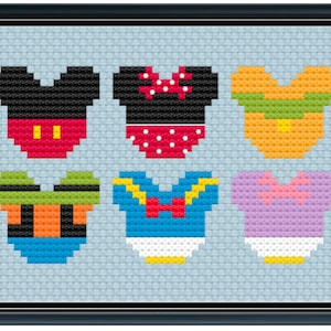 Mouse Ears Sensational Six Cross Stitch Pattern .PDF - Instant Download