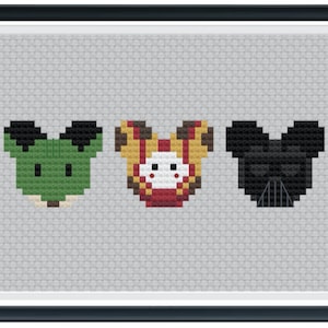 Mouse Ears Galaxy Episodes 1-3 Cross Stitch Pattern .PDF - Instant Download