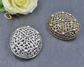 Juego de copas y fíbulas vikingas de Akershus – Fíbulas ovaladas tipo P42 estilo Borre – Bronce o baño de plata – Siglo IX – 1 par